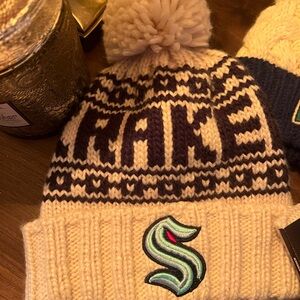 47 Brand Cream and Black Knit Beanie
